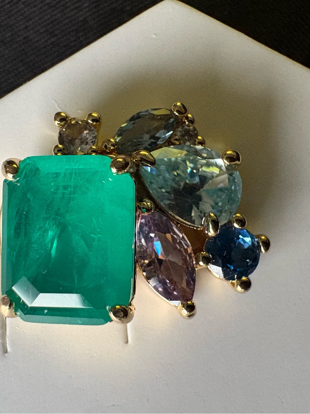 BP. Emerald Cluster Stud Earrings in Green by BP.